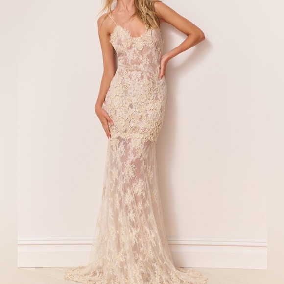 LoveShackFancy Dresses & Skirts - ISO Love Shack Fancy “Noira Lace Pearl-Embellished Gown” size 4/6/8